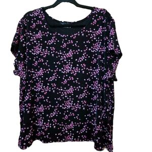 Black and Pink Floral Women's Top